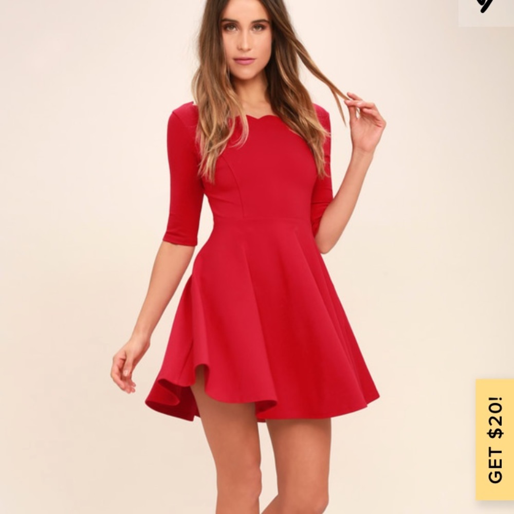 🎄 Tip The Scallops Red Dress